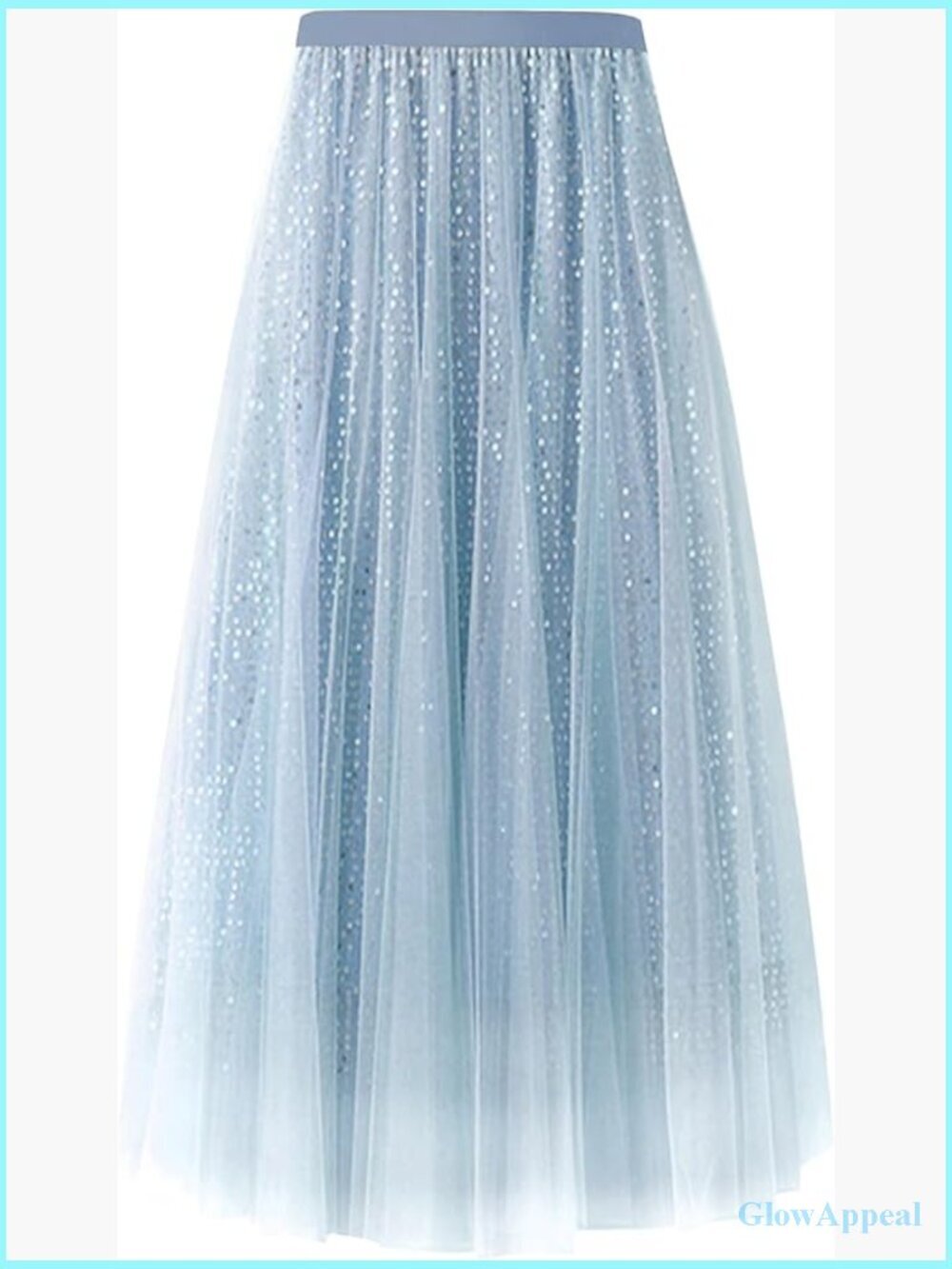 Layered Tutu Ankle Length A-Line Flowy Skirt Elastic High Waist Maxi